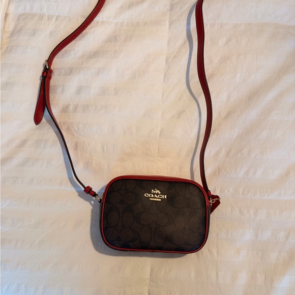 Coach Black and Red Signature Crossbody Bag - Picture 2 of 5